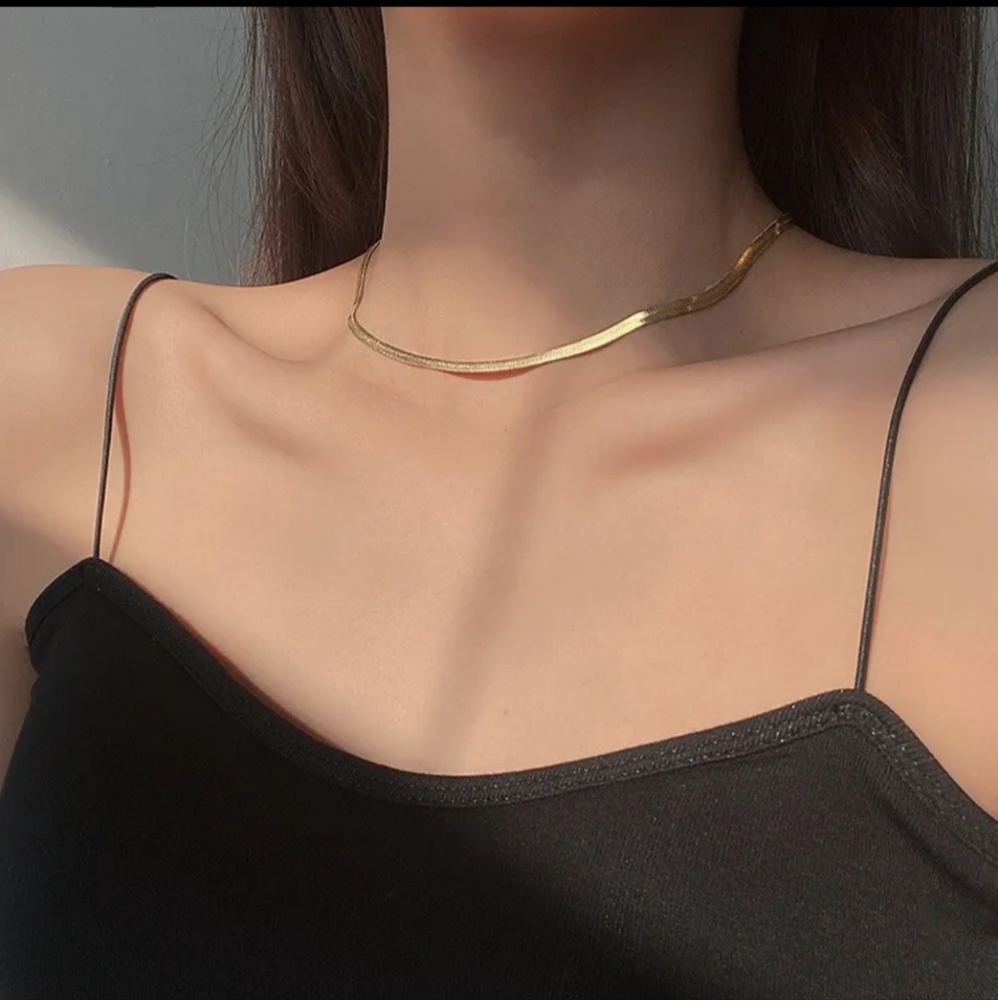 Bundle Elegant Stainless steel neck chain gold bracelet plated with rhinestone